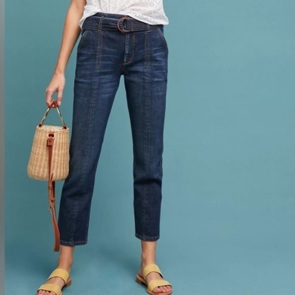 Pilcro and the Letterpress Anthropologie Ultra High-Rise Slim‎ Straight Sz 32